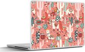 Laptop sticker - 14 inch - Patroon - Jungle - Lama - 32x5x23x5cm - Laptopstickers - Laptop skin - Cover
