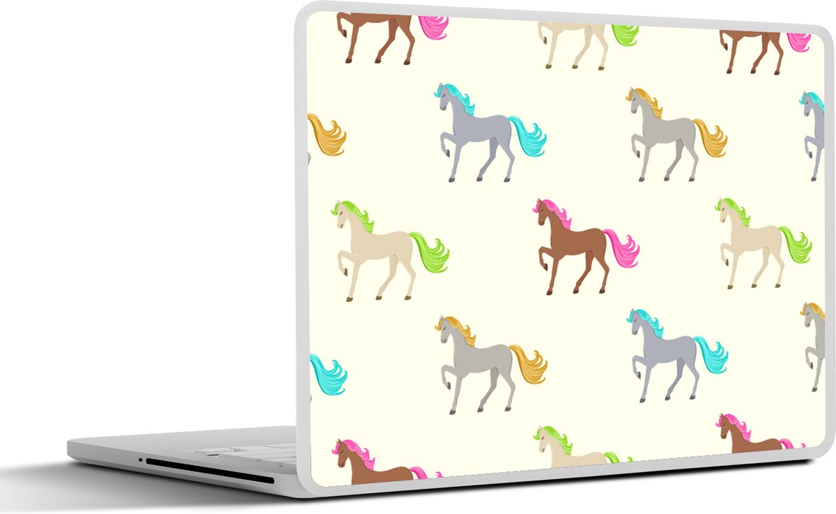 Laptop sticker - 14 inch - Meiden - Paarden - Patronen - Girl - Kids - Kinderen - 32x5x23x5cm - Laptopstickers - Laptop skin - Cover