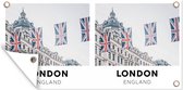 Affiche de clôture Londres - Angleterre - Drapeau - 200x100 cm - Toile de jardin