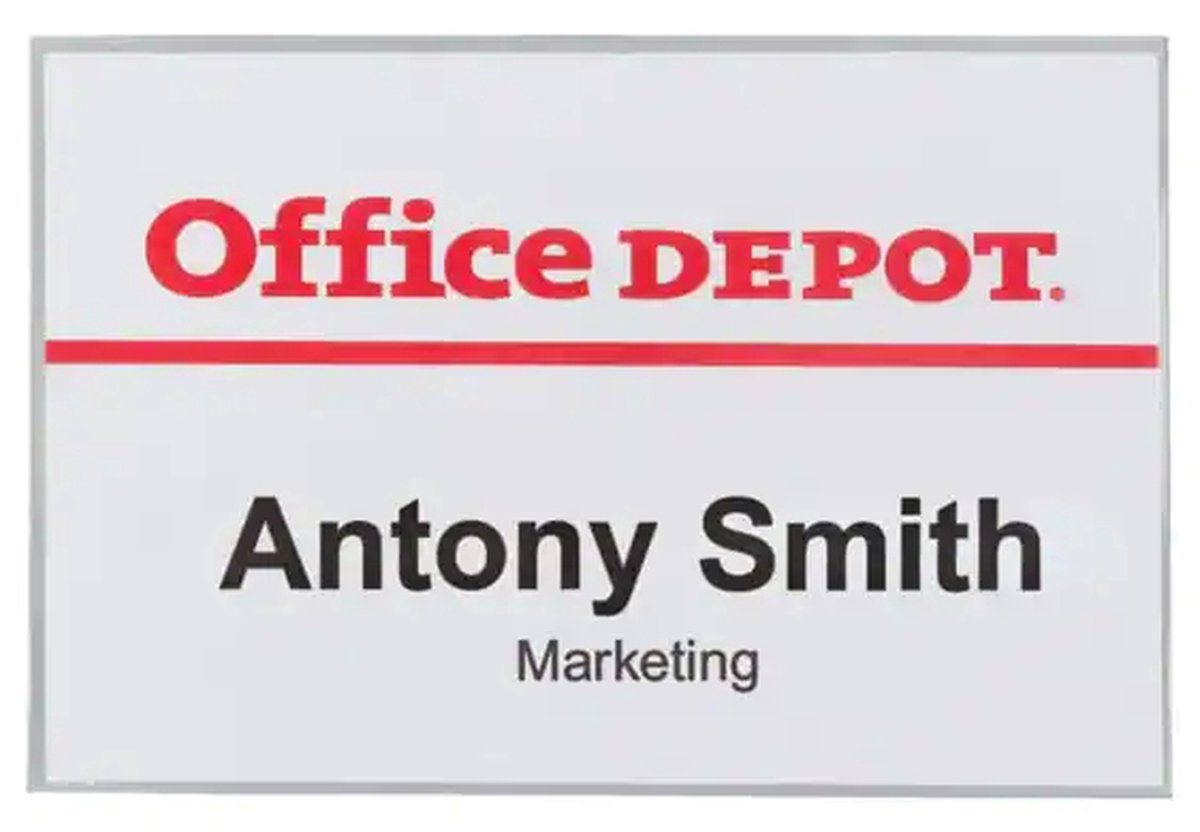 Office Depot Standaard naambadge met combiklem Horizontaal 90 x 60mm