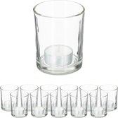 Relaxdays - lot de 12 - verres pour bougies chauffe-plat - verre - 8,5 x 7 cm - transparent