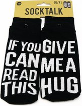 Socktalk - Als je dit kan lezen give me a hug sokken - Maat 36 / 41 - Cadeau - Kerst - Sinterklaas - Moederdag