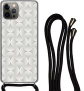 Coque avec cordon iPhone 13 Pro Max - Motifs - Argent - Rétro - Siliconen - Bandoulière - Coque arrière avec cordon - Coque pour téléphone avec cordon - Coque avec corde