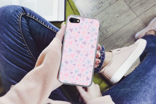 Coque iPhone SE 2020 - Meiden - Hartjes - Motifs - Fille - Kids - Enfants - Coque de téléphone en Siliconen