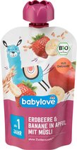 babylove Babymaaltijd Knijpzakjes vanaf 1 jaar - Aardbei & Banaan in Appel met Muesli - 100% biologische vruchten - 100g - 1 STUK