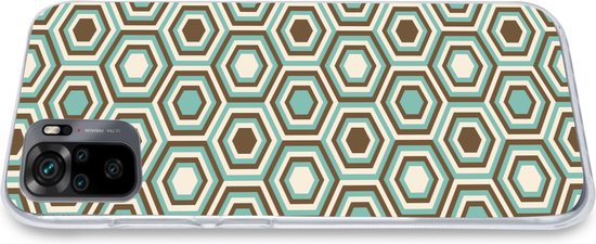 Coque Xiaomi Redmi Note 10 - Rétro - Honeycomb - Blauw - Marron - Coque de téléphone en Siliconen