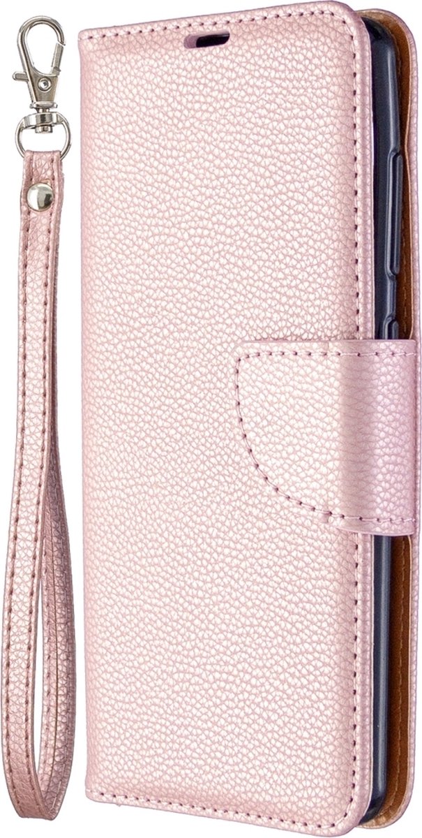 Mobigear Telefoonhoesje geschikt voor Samsung Galaxy A41 Hoesje | Mobigear Excellent Bookcase Portemonnee | Pasjeshouder voor 2 Pasjes | Telefoonhoesje voor Pinpas / OV Kaart / Rijbewijs - Roségoud