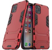 Mobigear Armor Stand Telefoonhoesje geschikt voor Apple iPhone 11 Pro Max Hoesje Hardcase Backcover Shockproof met Standaard - Rood