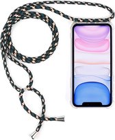 Mobigear Telefoonhoesje geschikt voor Apple iPhone 11 Flexibel TPU | Mobigear Lanyard Hoesje met koord - Transparant / Bruin
