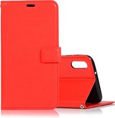 Mobigear Telefoonhoesje geschikt voor Samsung Galaxy A10 Hoesje | Mobigear Wallet Bookcase Portemonnee | Pasjeshouder voor 3 Pasjes | Telefoonhoesje voor Pinpas / OV Kaart / Rijbewijs - Rood