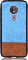 Mobigear Hoesje geschikt voor Motorola Moto G7 Play Telefoonhoesje Hardcase | Mobigear Two Tone Backcover | Moto G7 Play Case | Back Cover - Bruin /Blauw | Bruin,blauw