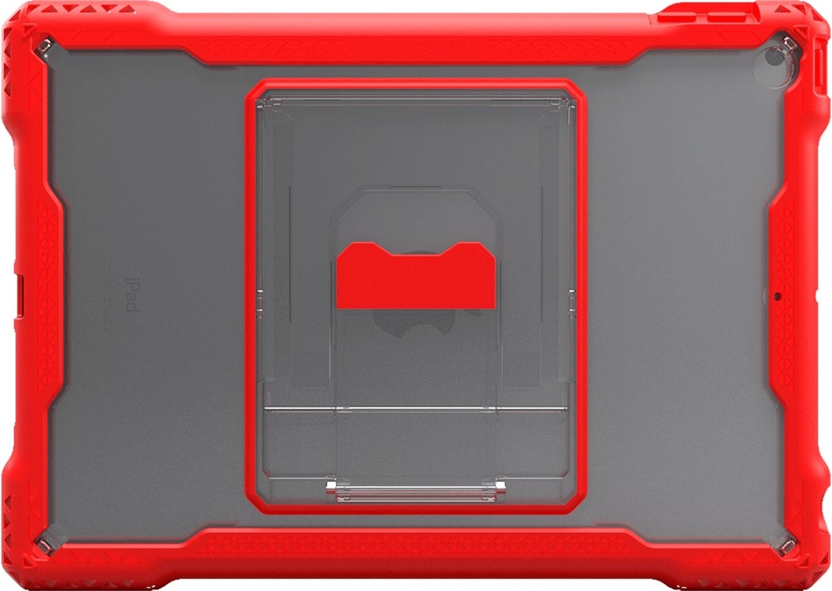 Apple iPad 7 10.2 (2019) Hoes - MAXCases - Shield Extreme-X Serie - Hard Kunststof Backcover - Rood - Hoes Geschikt Voor Apple iPad 7 10.2 (2019)