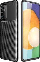 Mobigear Hoesje geschikt voor Samsung Galaxy A82 5G Telefoonhoesje Flexibel TPU | Mobigear Racing Backcover | Galaxy A82 5G Case | Back Cover - Zwart