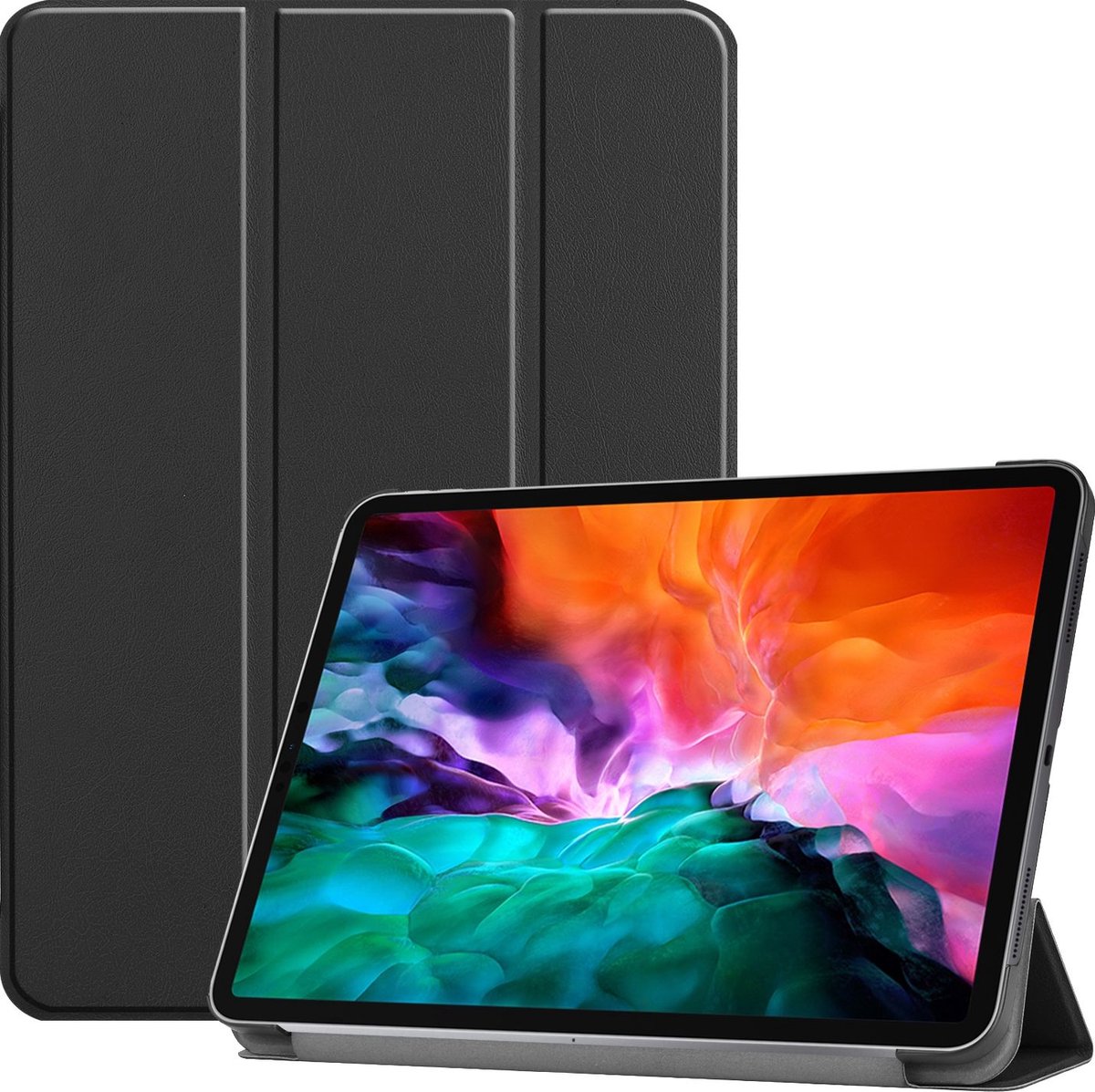 Mobigear Tablethoes geschikt voor Apple iPad Pro 12.9 Inch (2021) Hoes | Mobigear Tri-Fold Bookcase - Zwart