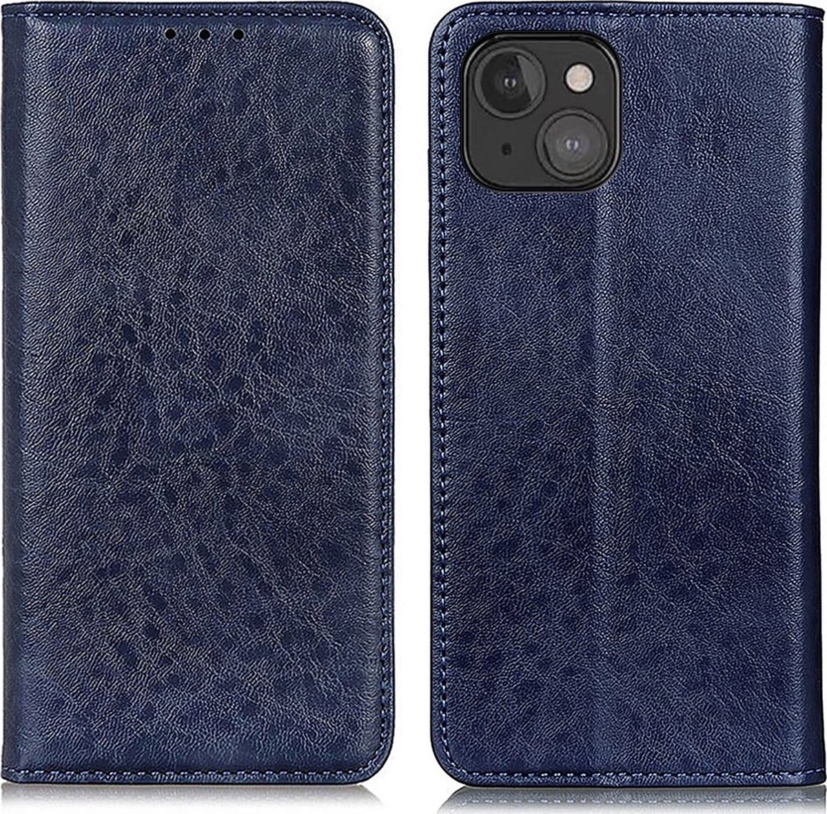 Mobigear Telefoonhoesje geschikt voor Apple iPhone 13 Mini Hoesje | Mobigear Classic Elegance Bookcase Portemonnee | Pasjeshouder voor 2 Pasjes | Telefoonhoesje voor Pinpas / OV Kaart / Rijbewijs - Blauw