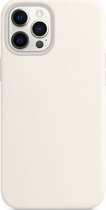 Mobigear Hoesje geschikt voor Apple iPhone 12 Siliconen MagSafe Telefoonhoesje | Mobigear Rubber Touch Backcover | Geschikt voor MagSafe | Geschikt voor Draadloos Opladen met Magnetische Ring | MagSafe Case - Wit
