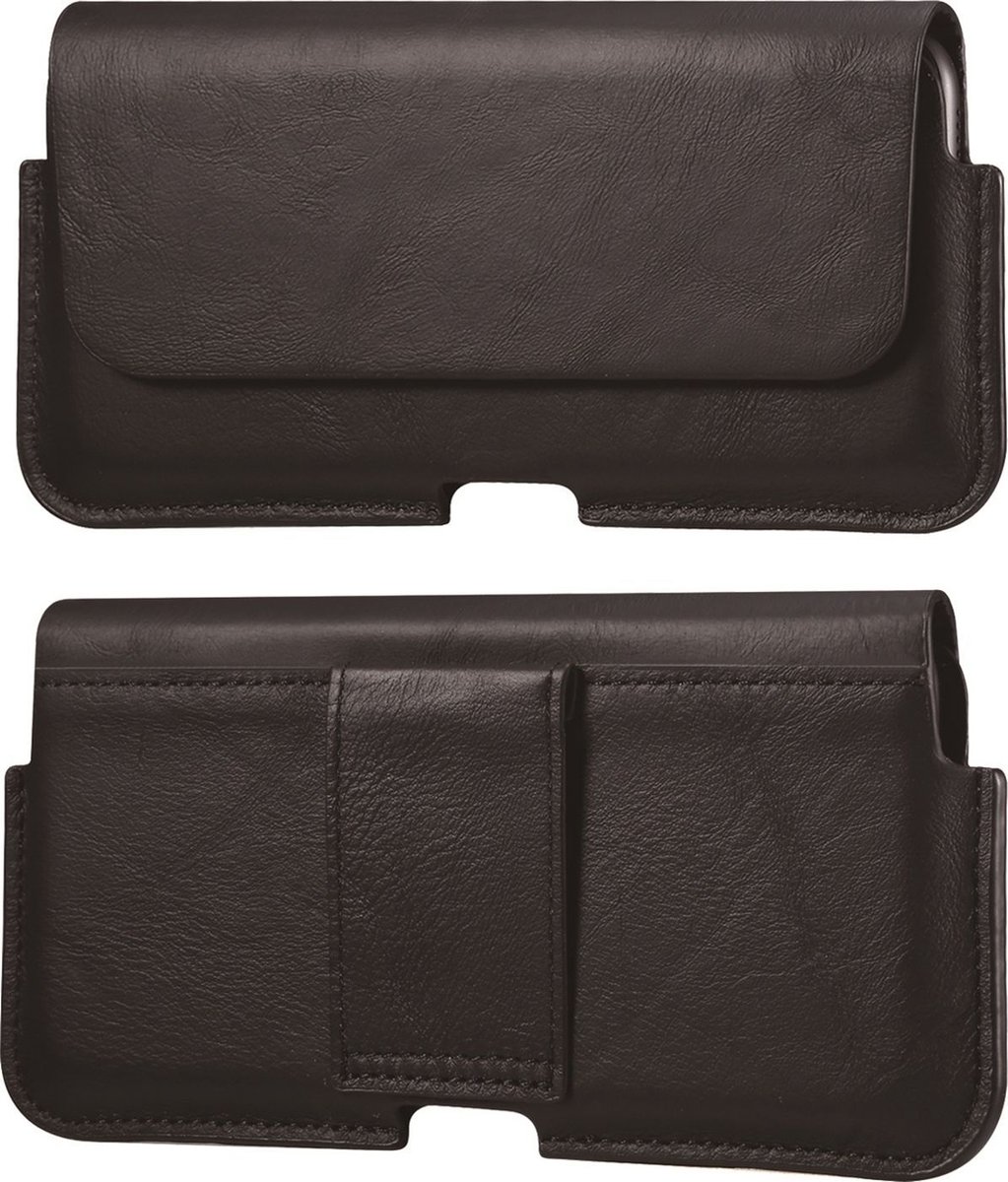 Mobigear Telefoonhoesje geschikt voor Broekriemhoesje | Mobigear Deluxe Belt (max 17,7 cm x 8,5 cm) - Riemtasje - Holster - Zwart