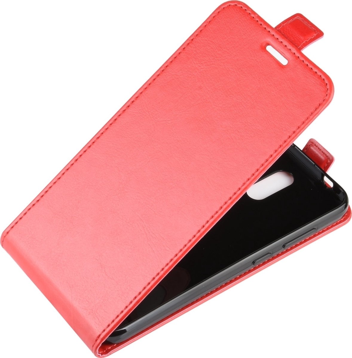 Mobigear Telefoonhoesje geschikt voor Nokia 2.3 Hoesje | Mobigear Flipcase | Pasjeshouder voor 1 Pasje | Telefoonhoesje voor Pinpas / OV Kaart / Rijbewijs - Rood
