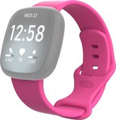 Mobigear Siliconen Watch bandje geschikt voor Fitbit Versa 3 Bandje Druksluiting | Mobigear Sport Dual - Roze