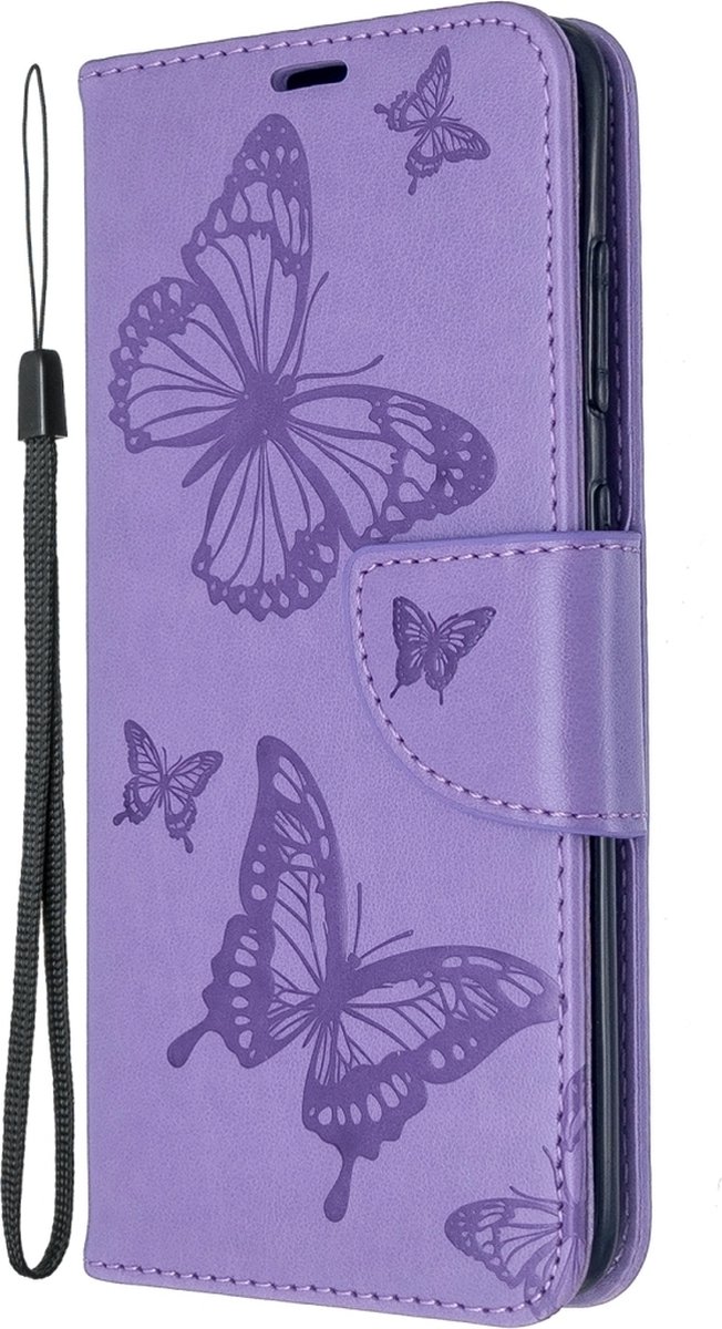 Mobigear Telefoonhoesje geschikt voor Samsung Galaxy S20 Hoesje | Mobigear Butterfly Bookcase Portemonnee | Pasjeshouder voor 2 Pasjes | Telefoonhoesje voor Pinpas / OV Kaart / Rijbewijs - Paars