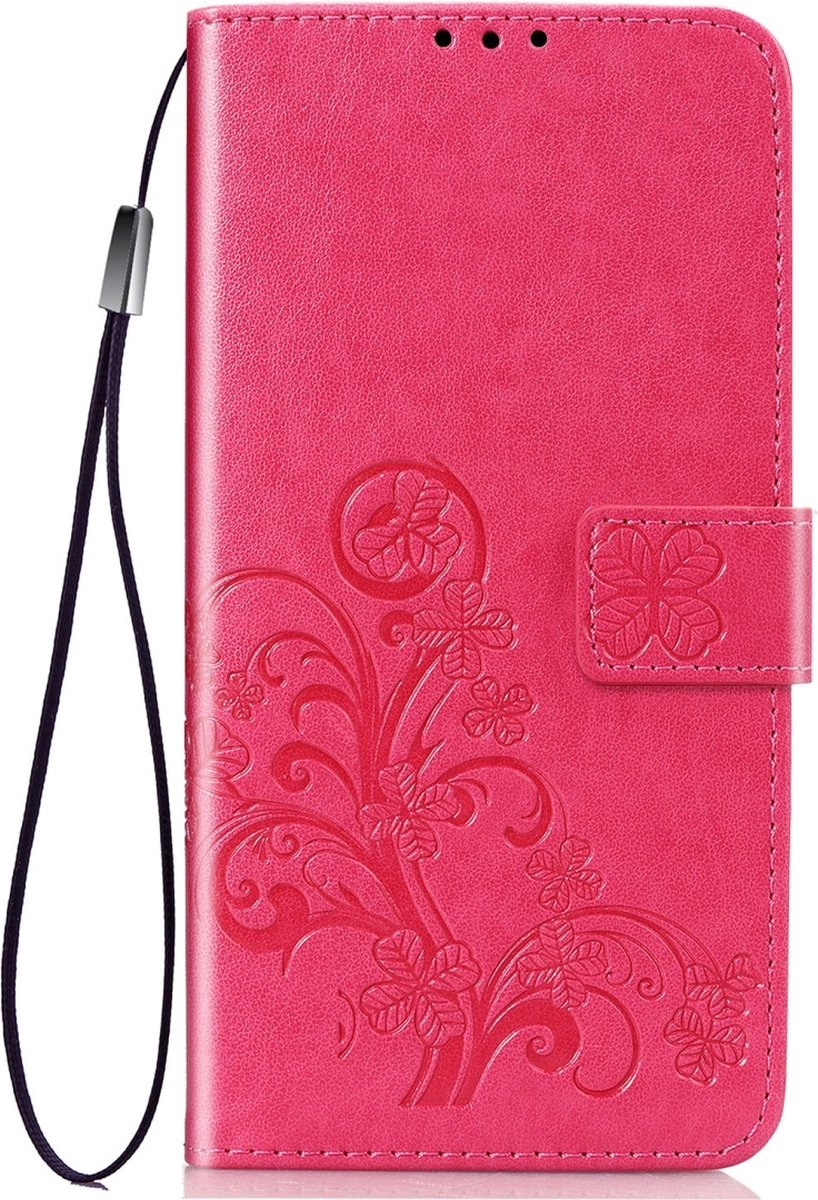 Mobigear Telefoonhoesje geschikt voor Xiaomi Mi 9 Hoesje | Mobigear Clover Bookcase Portemonnee | Pasjeshouder voor 2 Pasjes | Telefoonhoesje voor Pinpas / OV Kaart / Rijbewijs - Roze