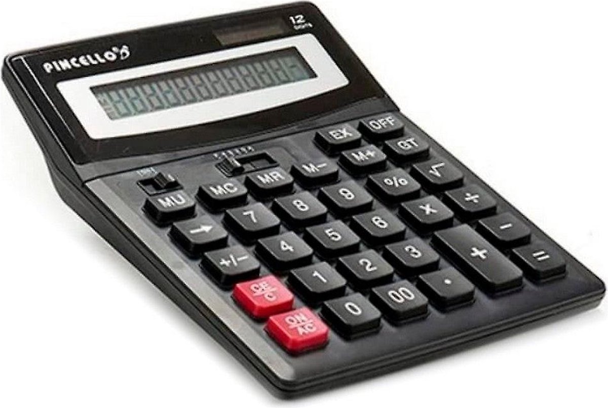 Rekenmachine Groot - Groot Display - 12-cijferige - Calculator Groot - Bureaurekenmachine - School, Thuis en Kantoor
