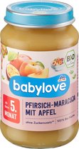 babylove Babymaaltijd vanaf 5 Maanden - Perzik-passievrucht met appel - Fruitbereiding van perzik, appel, bananenpuree en passievruchtensap 100% biologische kwaliteit - 190g - 1 STUK