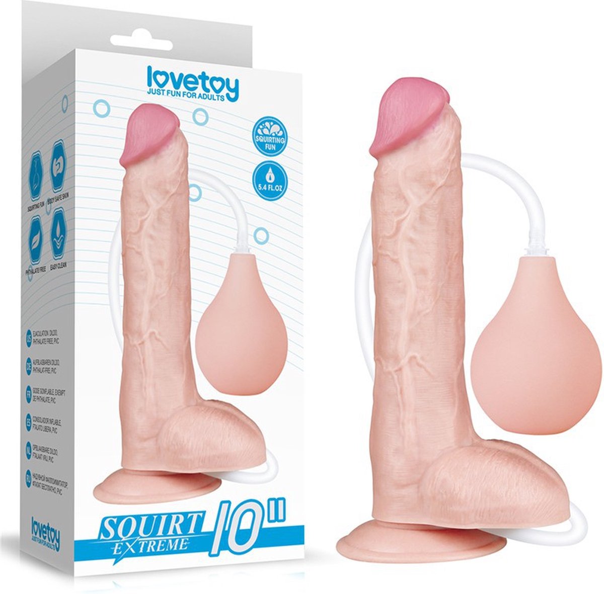 Goedkoopste Spuitende Realistische Dildo met Knijpbal