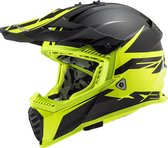 LS2 Helm Fast EVO Roar MX437 mat zwart / glans fluor geel maat S
