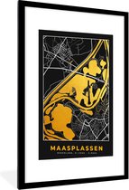 Fotolijst incl. Poster - Kaart - Plattegrond - Stadskaart - Nederland - Maasplassen - 60x90 cm - Posterlijst