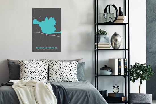Poster Carte - Frise - Plan de la ville - Nederland - Idzegaasterpoel - Carte - 40x60 cm