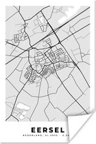 Poster Carte - Nederland- Plan de la ville - Eersel - Carte - 20x30 cm