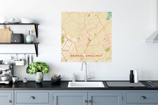 Affiche Berkel-Enschot - Carte - Plan de ville - Vintage - 75x75 cm
