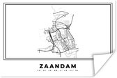 Poster Plattegrond – Zaandam – Zwart Wit – Stadskaart - Kaart - Nederland - 30x20 cm