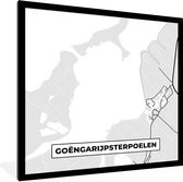 Fotolijst incl. Poster - Friesland - Kaart - Plattegrond - Garijpsterpoelen - Stadskaart - 40x40 cm - Posterlijst