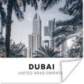 Poster Dubai - Palmboom - Wolkenkrabber - 30x30 cm