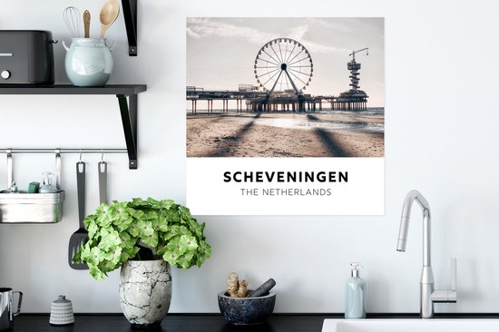 Poster Nederland -Bas - Grande roue - Plage - 50x50 cm