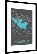 Fotolijst incl. Poster - Nederland - Kaart - Stadskaart - Mookerplas - Plattegrond - 80x120 cm - Posterlijst