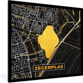 Fotolijst incl. Poster - Kaart - Plattegrond - Stadskaart - Nederland - Zegerplas - Goud - 40x40 cm - Posterlijst