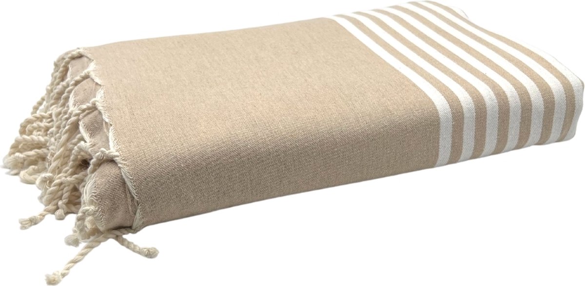 Foutas - strandlaken - hamamdoek - XXL Arthur "Sahara" - beige - 300 cm op 200 cm