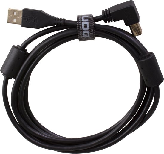 UDG Ultimate Audio Cable USB 2.0 AB Noir Coudé 2m (U95005BL) - Câble pour DJs