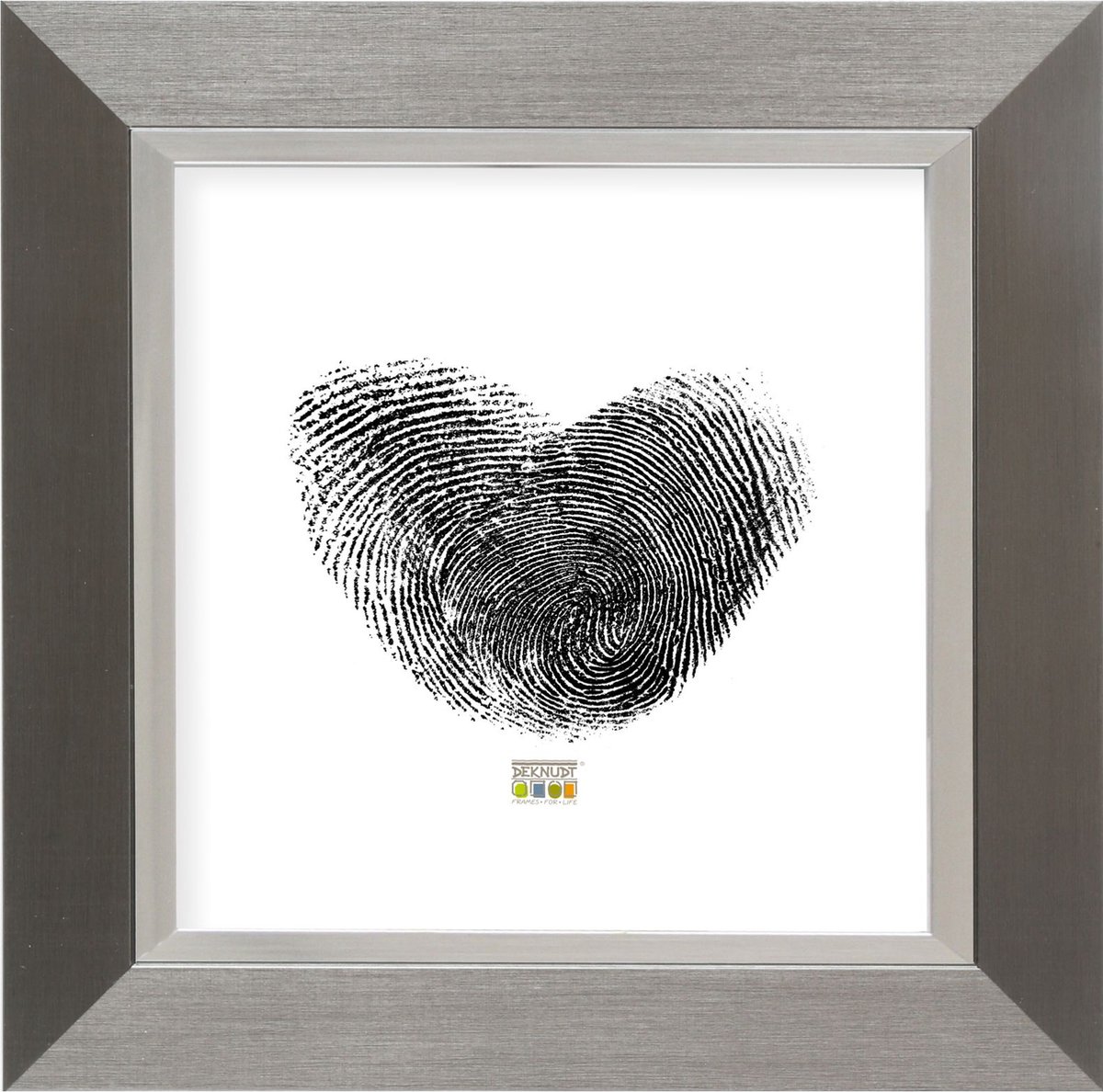 Deknudt Frames fotolijst S41ND1 - zilver met zilverbies - 30x30 cm