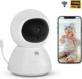 Auctic - Full HD Babyfoon met Camera - Geluid en Bewegingsdetectie - Inclusief App - Nachtvisie - Beveiligingscamera - WIFI - Wit