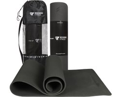 Rockerz Yoga mat - Fitness mat - Sport mat - Yogamat anti slip & eco - Extra Dik - Duurzaam TPE materiaal - Incl Draagtas - Kleur: Zwart