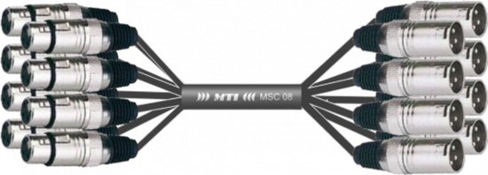 MUSIC STORE Studio Multicore/Eco 8/XLR-XLR 5m / XLR female > XLR male - Analoge multicore kabels