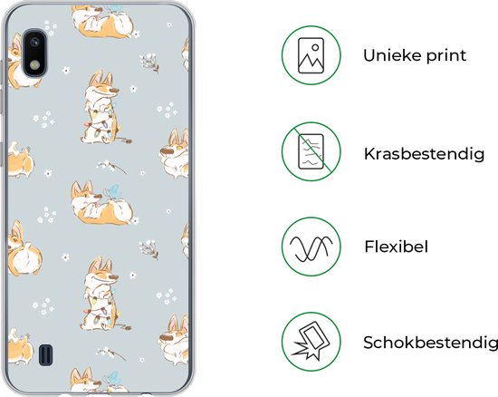 Coque Samsung Galaxy A10 - Motif - Chien - Corgi - Garçons - Filles - Enfants - Kids - Coque de téléphone en Siliconen
