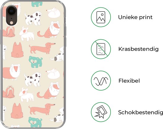Coque iPhone XR - Motif - Chien - Puppy - Garçons - Filles - Enfants - Kids - Coque de téléphone en Siliconen