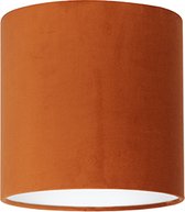 Uniqq Abat-jour velours Livigno orange Ø 25 cm - 25 cm de haut