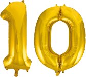 Folieballon 10 jaar Goud 66cm