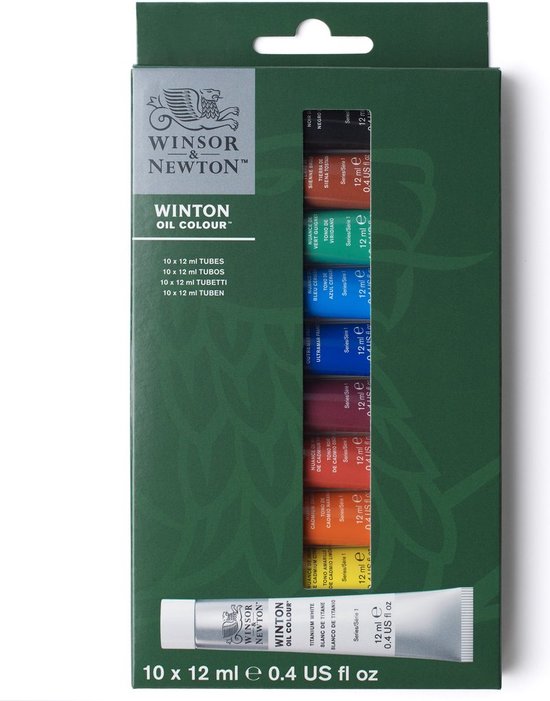 Set de peinture à l'huile WINSOR & NEWTON - 8 tubes et accessoires